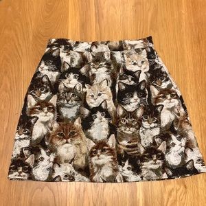 ModCloth Cat Print Skirt